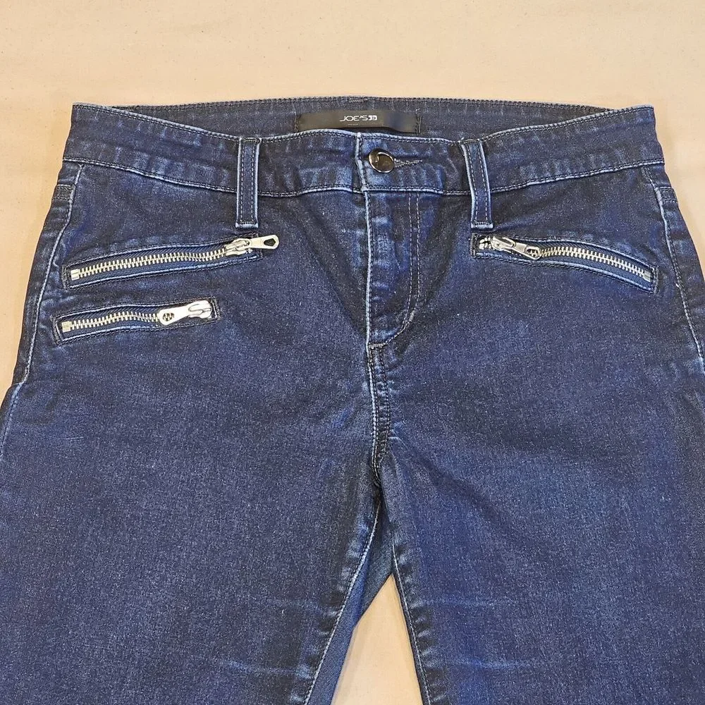 Joe's Jeans Womens Dark Wash Stretch Denim The Icon Skinny 3 Zip Pockets Size 28